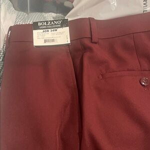 Bolzano Uomo Collection Mens Dress Pants in Burgundy